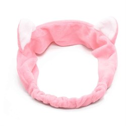 Розовая повязка с ушками - фото 6049